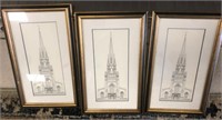 3 PC CATHEDRAL PRINT SET