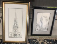 2 PC CATHEDRAL PRINT SET