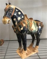 CERAMIC ORIENTAL HORSE FIGURE