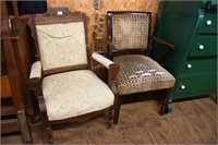 Victorian Upholstered Chair & 1930's Upholstered