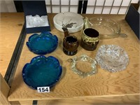 Vintage Ash Tray Lot Glass Pottery+