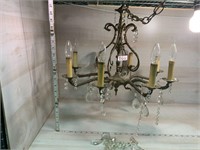 Vintage Brass Chandelier Made In Spain W/Extra