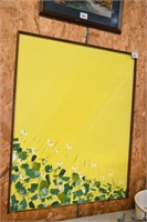 Daisies Oil on Canvas Signed Dodge Frame Needs