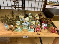 Homco Figurines Sierra Brass Doll Furniture Birds