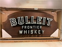 Bulleit Frontier Whiskey Wood & Neon Sign NIB