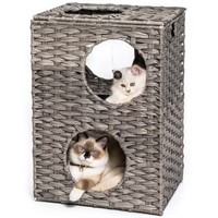 MewooFun Cat House Wicker Cat Bed for Indoor Cats