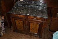 Marble Top Wash Stand 1870's Marble Cracked