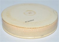 Antique Genuine Ivory Round Covered Small Box