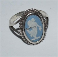 Wedgwood Blue Jasperware Sterling Ring Size 5