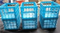 Lot of 6 Blue Plastic Milk Crate Box
