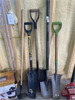 HAND TOOLS, 4 SHOVELS