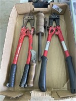 2 BOLT CUTTERS AND TOOL LOT