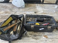 TOOL BOX OF MISC TOOLS AND BAG OF TOOLS