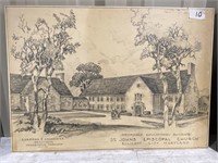 Pencil sketch of St. John’s Episcopal Church