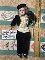 German boy doll leather arms one detached