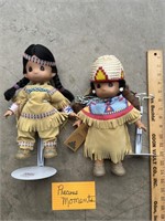 Precious Moments Native American dolls porcelain