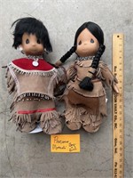 Precious Moments Native American porcelain dolls