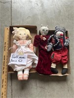 Homemade dolls and snowman