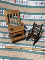 Baby doll high chair and rocking chair