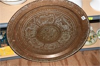 Copper Round Tray Large