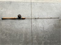 Old pen number 85 fishing reel and pole