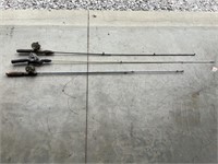 Old fishing reels and poles