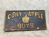Old Corey Apple boys license plate