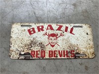 Old Brazil red Devils license plate
