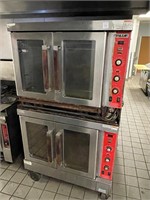 2 Stacking Vulcan Gas Fired Double Door Ovens