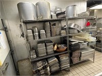 2 Metro Racks & Cont: Baking Pans, Stock Pots, etc