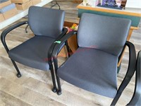 Pair of Waiting Room Chairs on Rollers