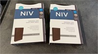 2 NIV Personal Size Giant Print Bibles leather
