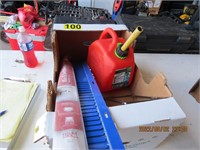 Box lot misc.-gas can