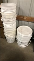12+ 14lb-22lb  plastic buckets & 3 42lb plastic