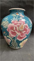 Hand painted porcelain floral vase