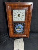 Vintage E.N. Welch mahogany wall clock