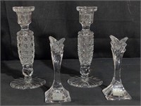 Group of crystal candle holders