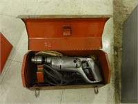 metal toolbox, Dunlap 1/4" electric drill