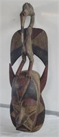 African carved wood mask 32" x 10"