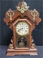 Vintage mantel clock, 15" x 5" x 22"