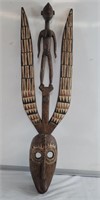 African carved wood mask 36" x 10"