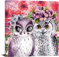 Funny Owl Lovers Canvas Wall Art 24x24inch
