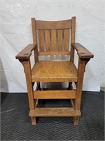 Vintage / Antique Oak Shoeshine Chair