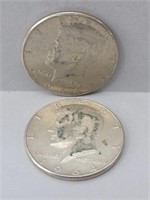 2 1964 Silver Kennedy Half Dollar's