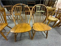 2 Round Back Wooden Mission Full Size Chairs