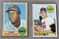 1968 Frank Robinson 1969 Jim Palmer Baseball Cards