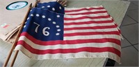 2 Vintage Flags (76' - 13 Stars) 16"×13"