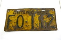 1933 Ontario License Plate