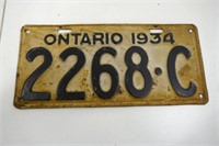 1934 Ontario License Plate