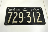1957 Ontario License Plate
